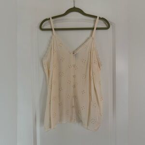 Torrid Cream Floral Button-Down Camisole